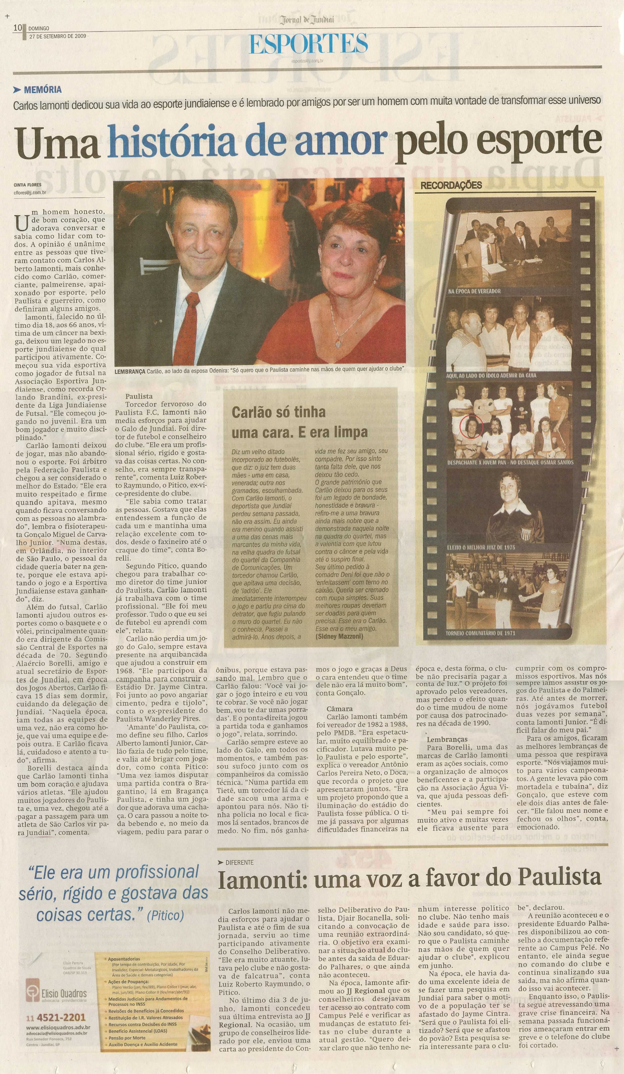 Jornal de Jundiaí - 27/09/2009