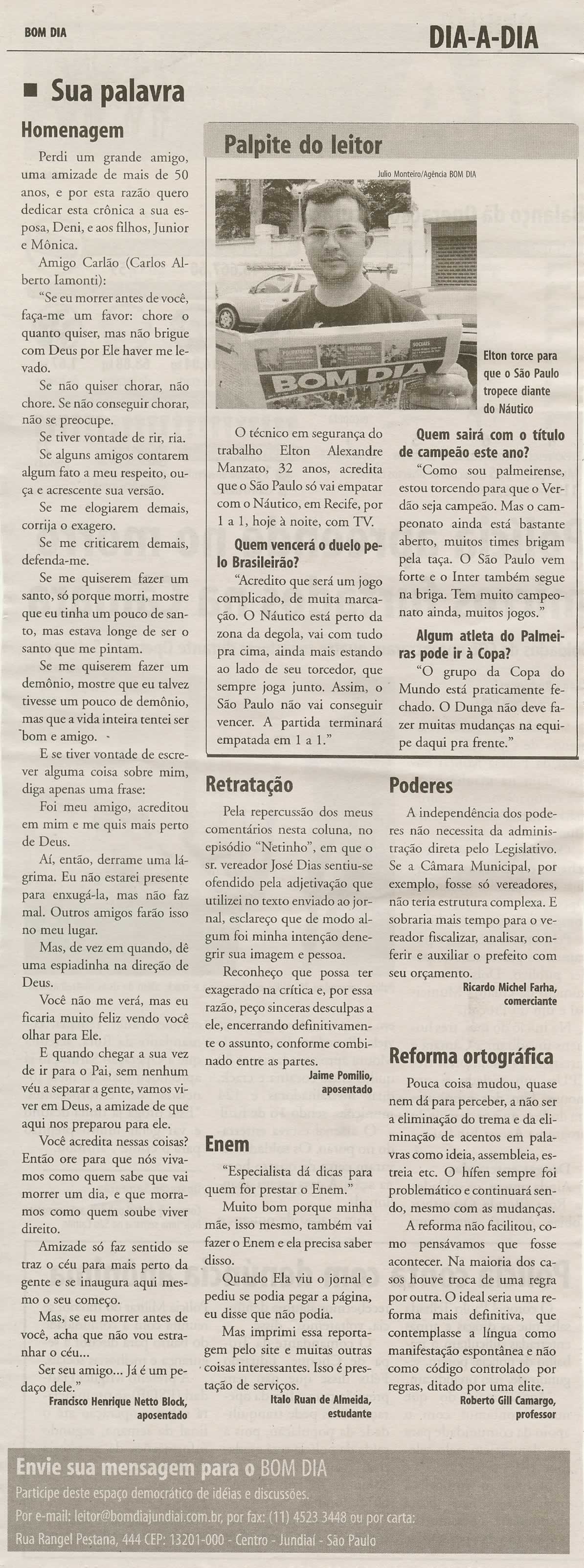 Bom Dia Jundiaí - 30/09/2009