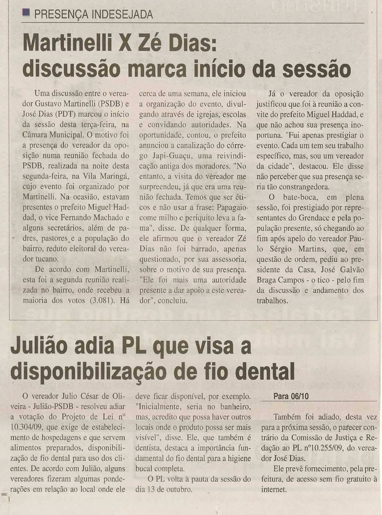 Jornal da Cidade - 30/09/2009