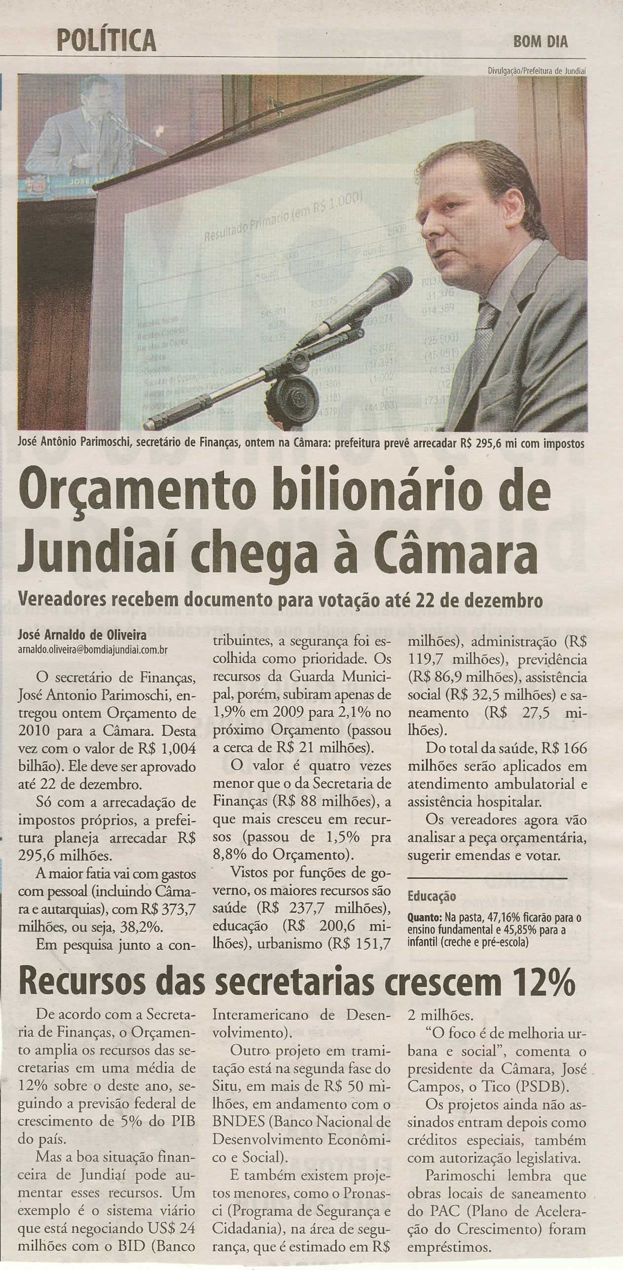 Bom Dia Jundiaí - 01/10/2009