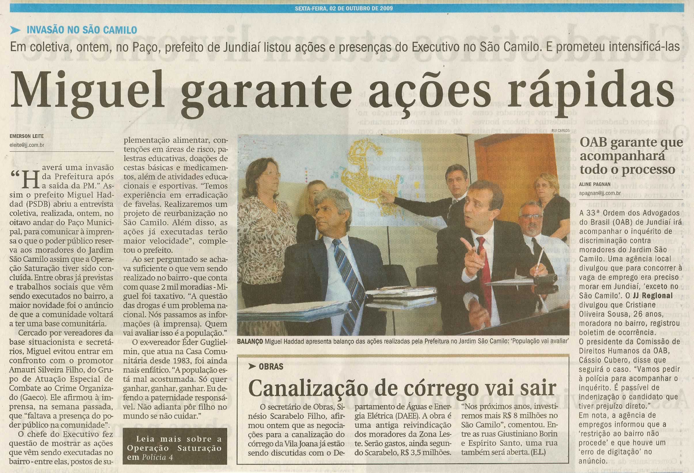 Jornal de Jundiaí - 02/10/2009