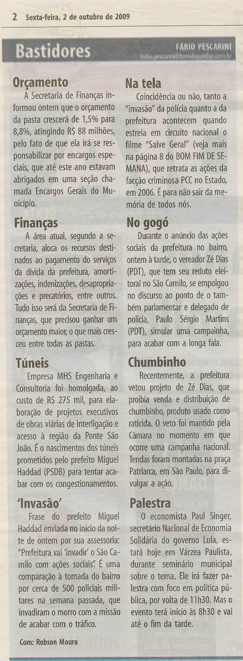 Bom Dia Jundiaí - 02/10/2009