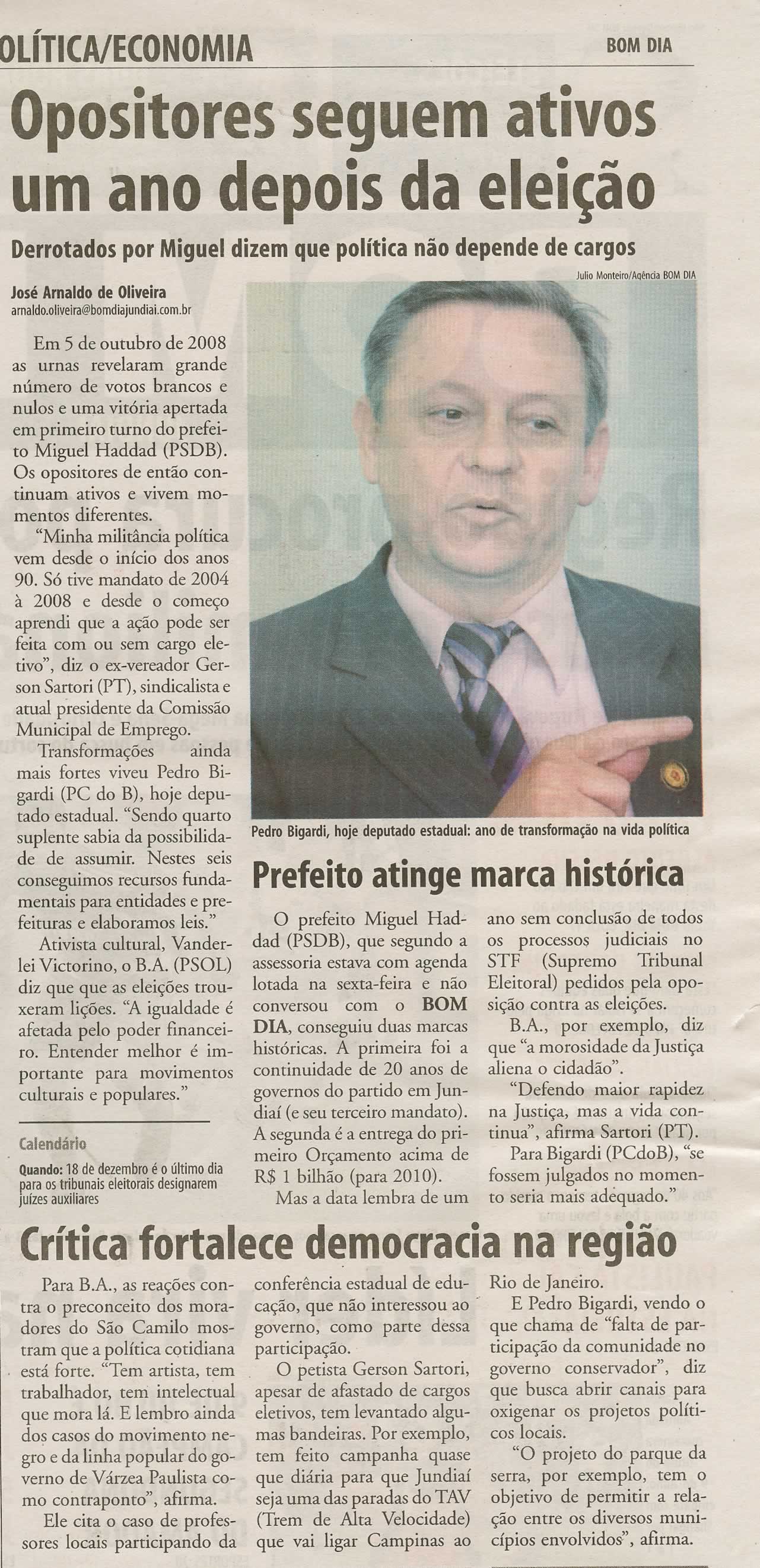Bom Dia Jundiaí - 05/10/2009