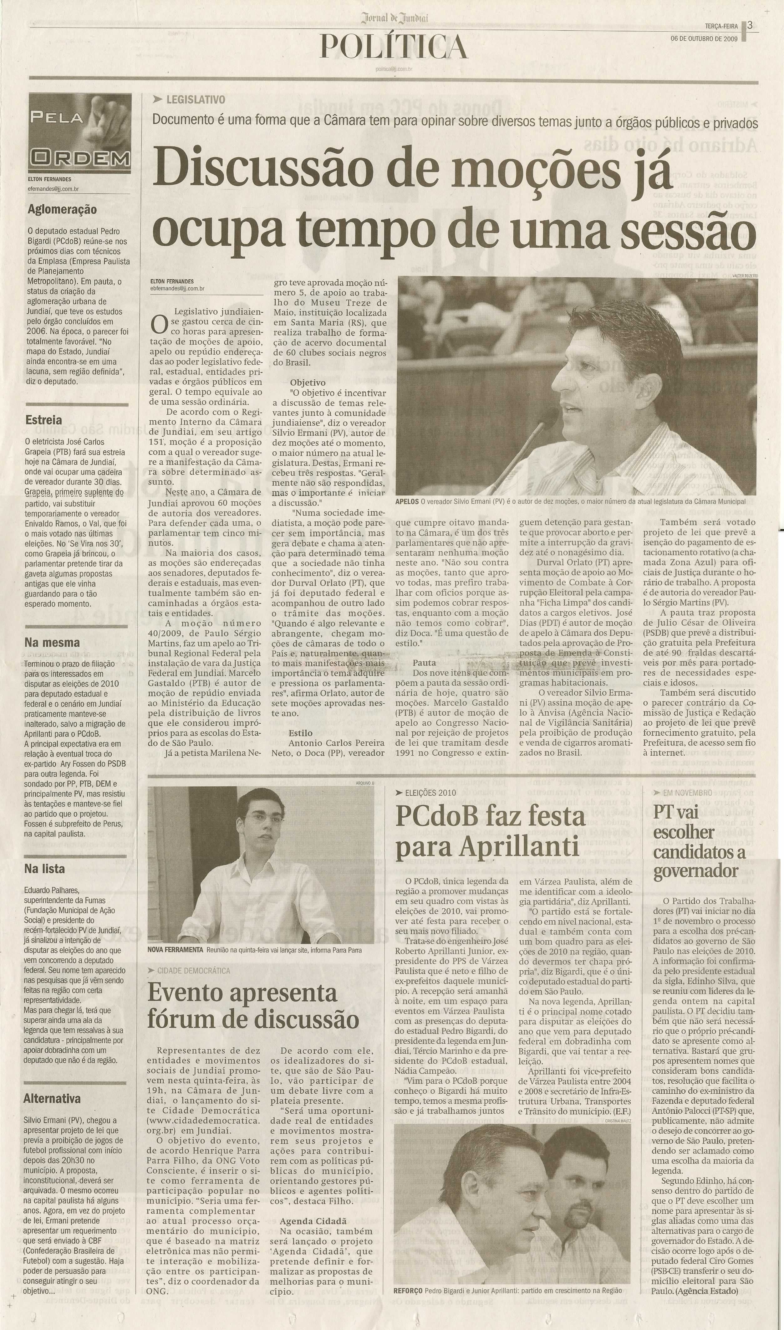 Jornal de Jundiaí - 06/10/2009