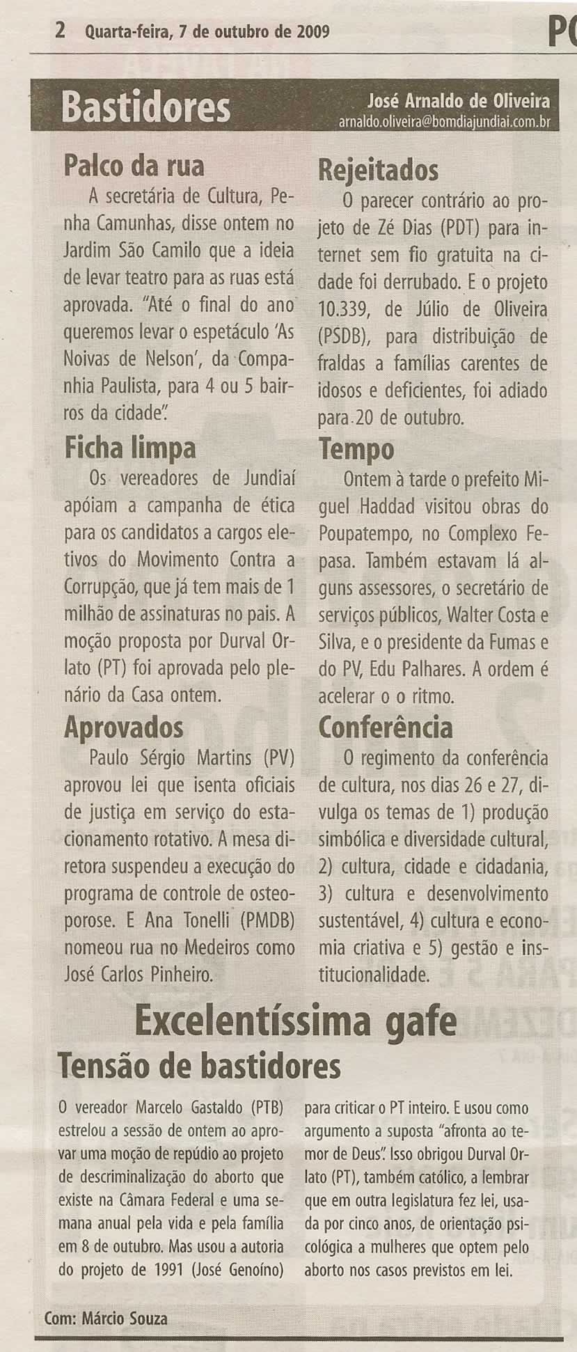 Bom Dia Jundiaí - 07/10/2009