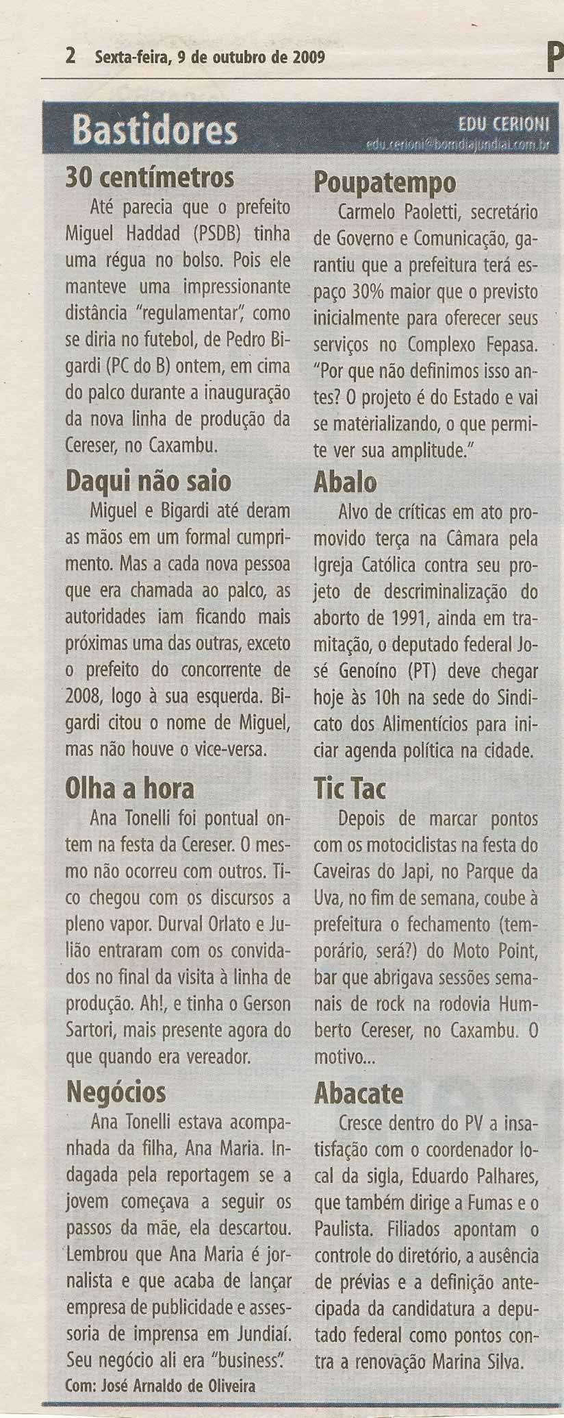 Bom Dia Jundiaí - 09/10/2009