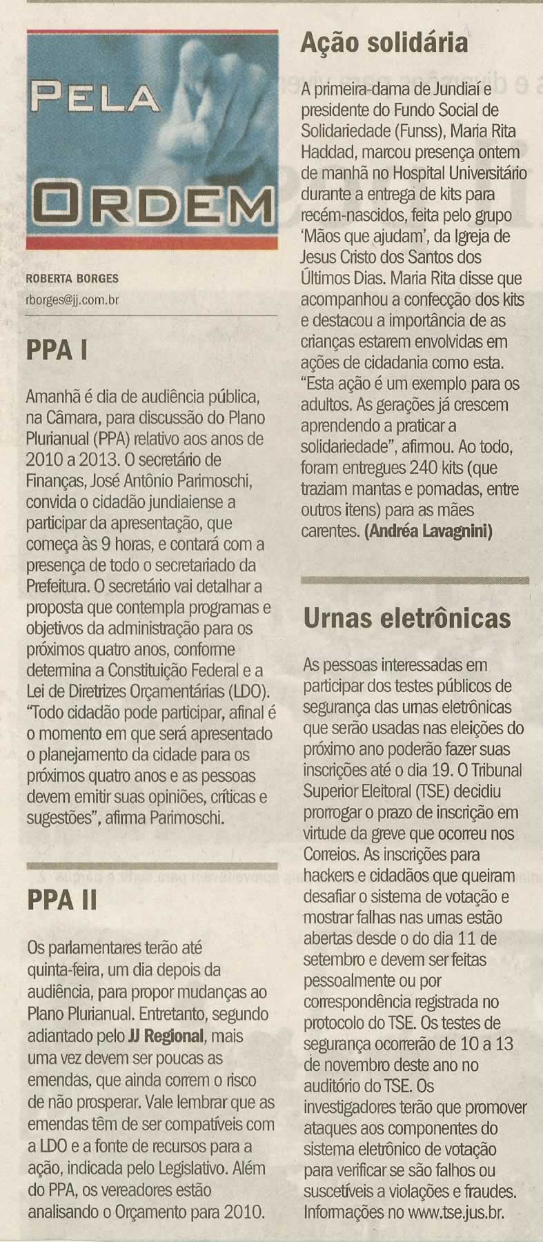 Jornal de Jundiaí - 13/10/2009