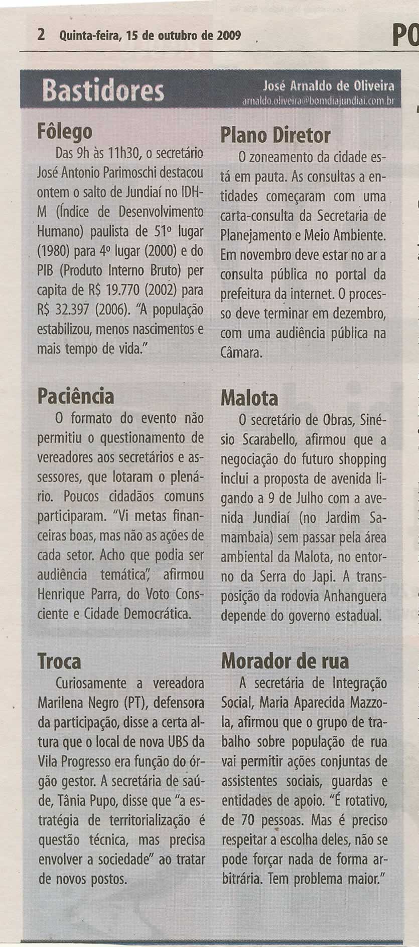Bom Dia Jundiaí - 15/10/2009