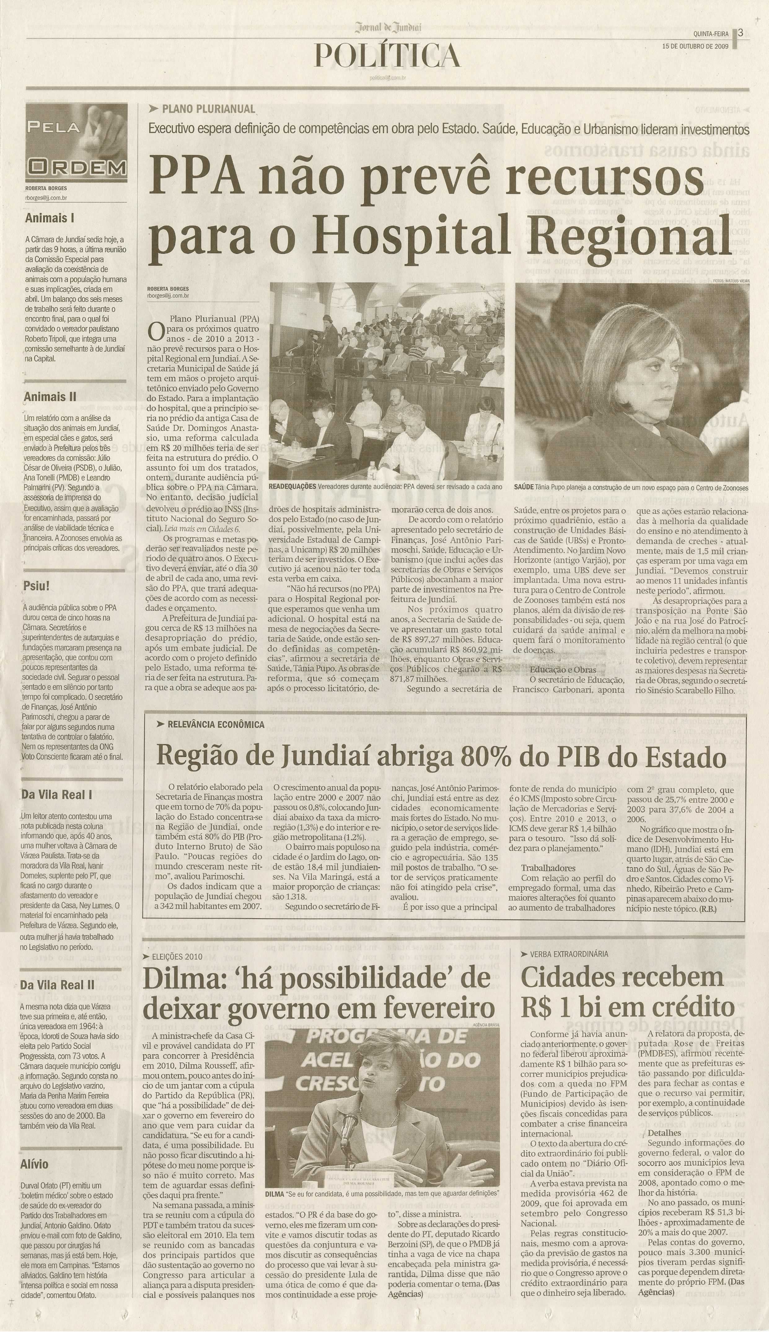 Jornal de Jundiaí - 15/10/2009