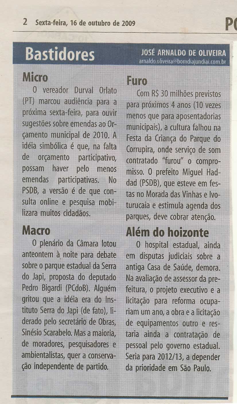 Bom Dia Jundiaí - 16/10/2009