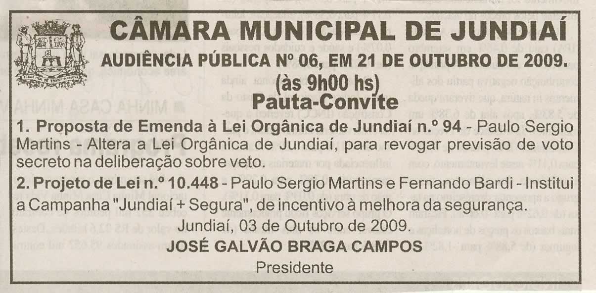 Jornal da Cidade - 17/10/2009