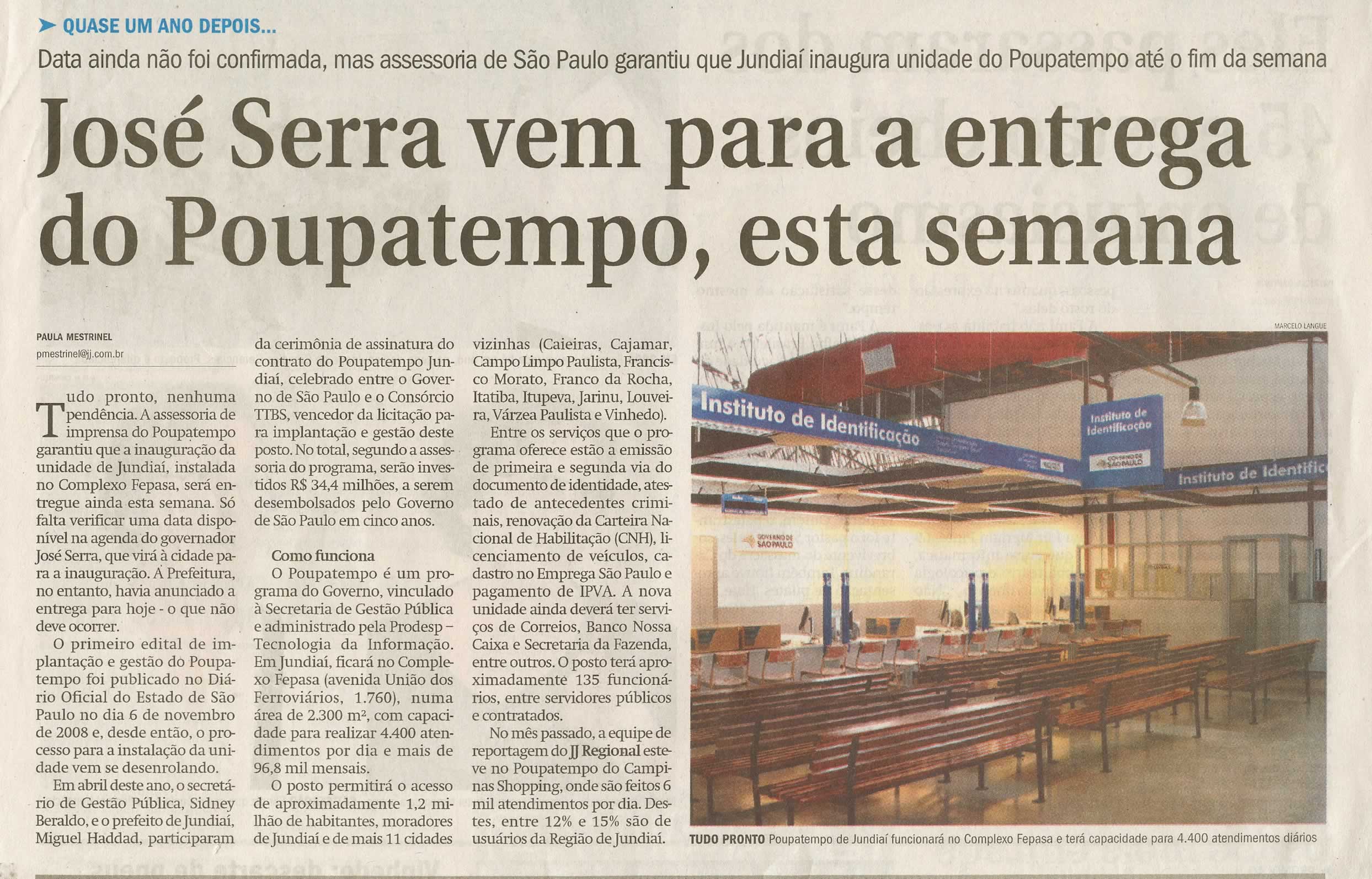 Jornal de Jundiaí - 20/10/2009