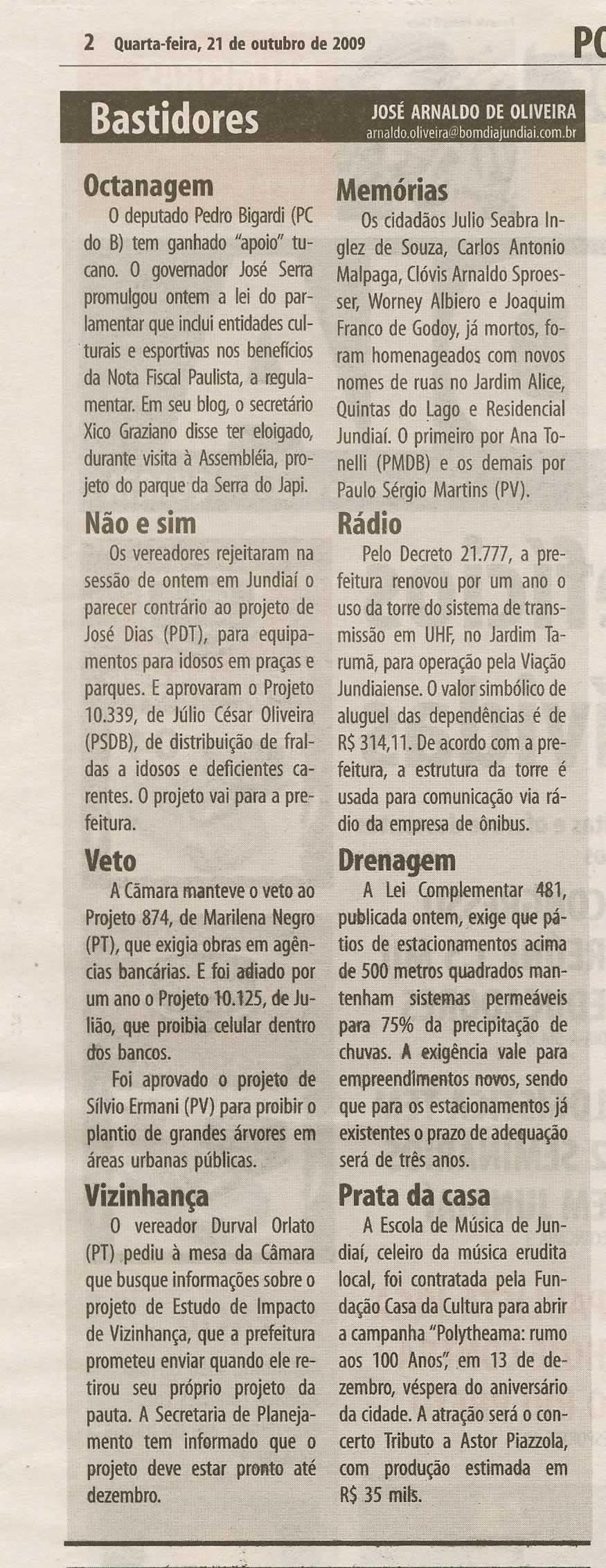 Bom Dia Jundiaí - 21/10/2009