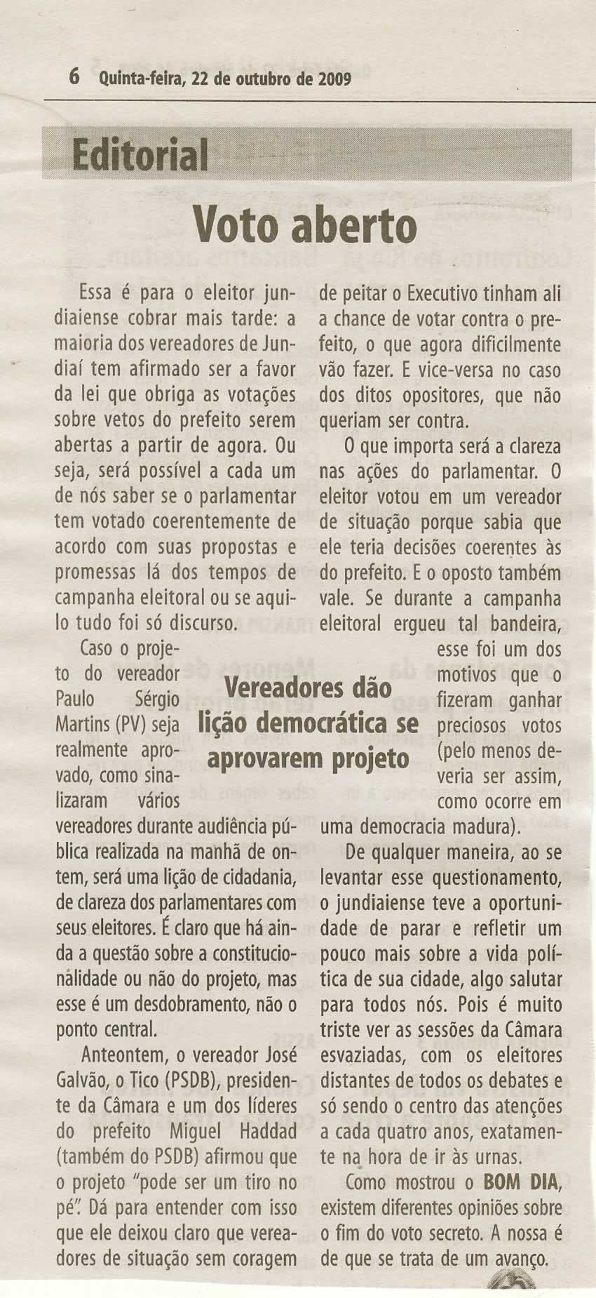 Bom Dia Jundiaí - 22/10/2009