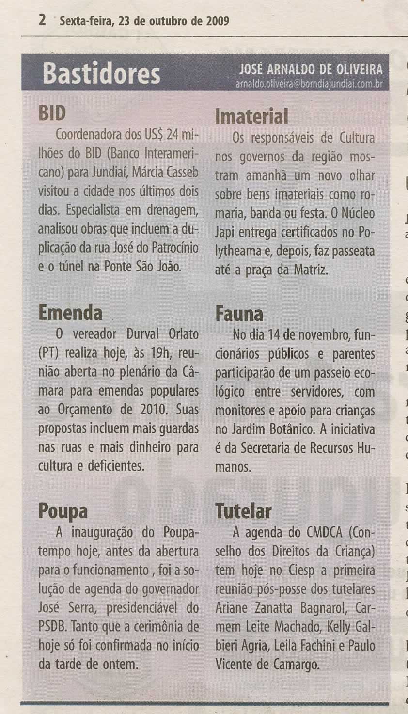 Bom Dia Jundiaí - 23/10/2009