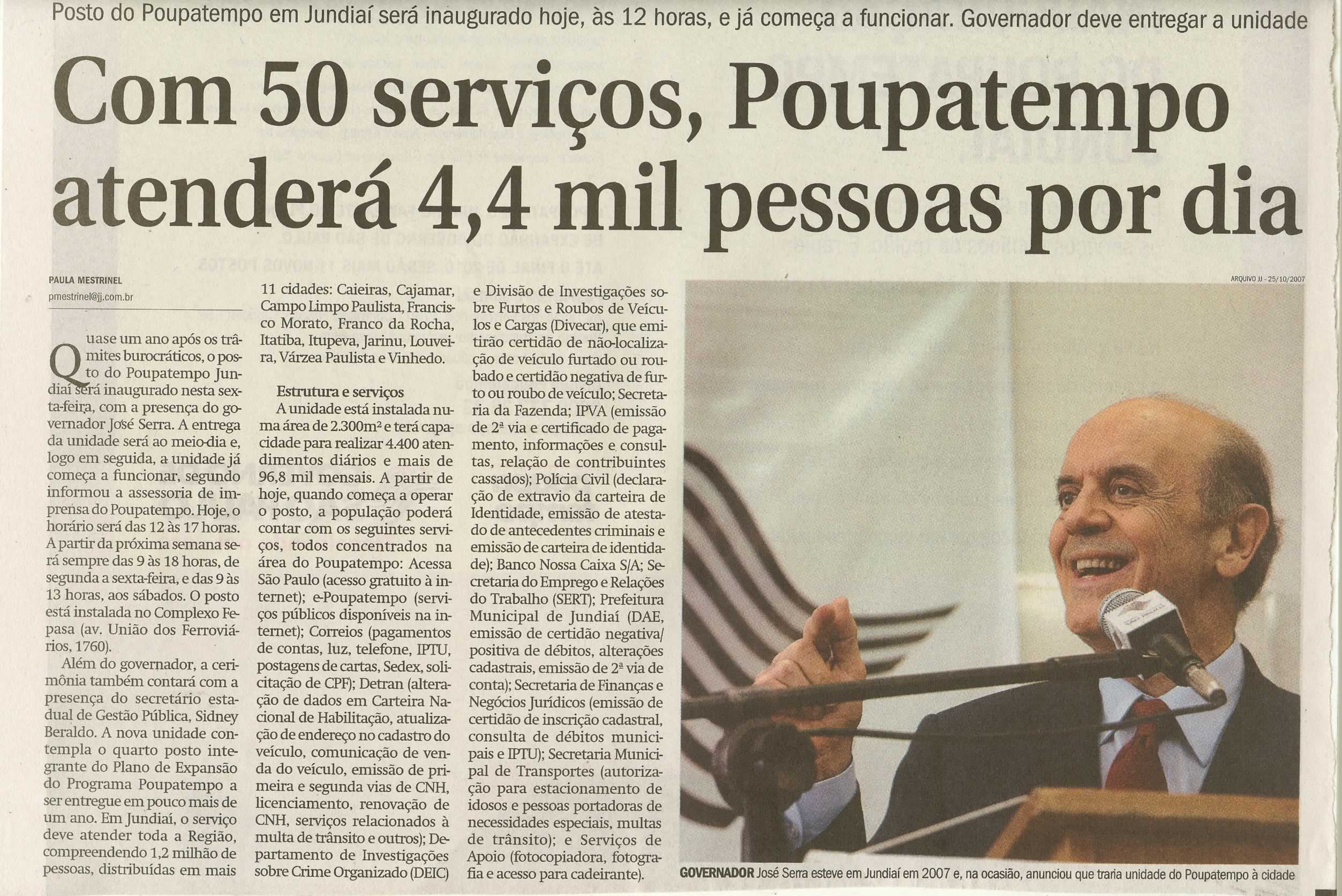 Jornal de Jundiaí - 23/10/2009