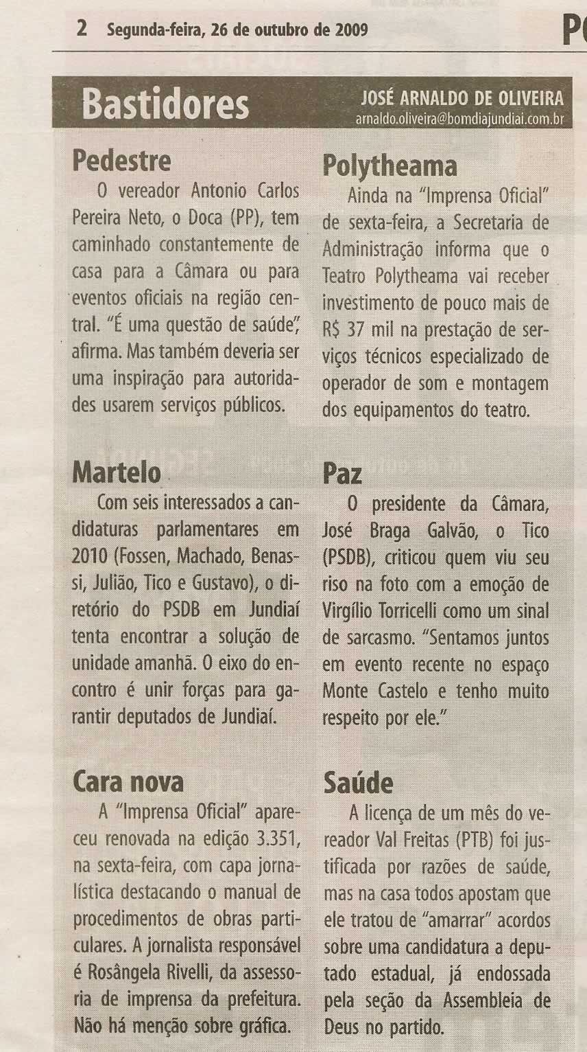 Bom Dia Jundiaí - 26/10/2009
