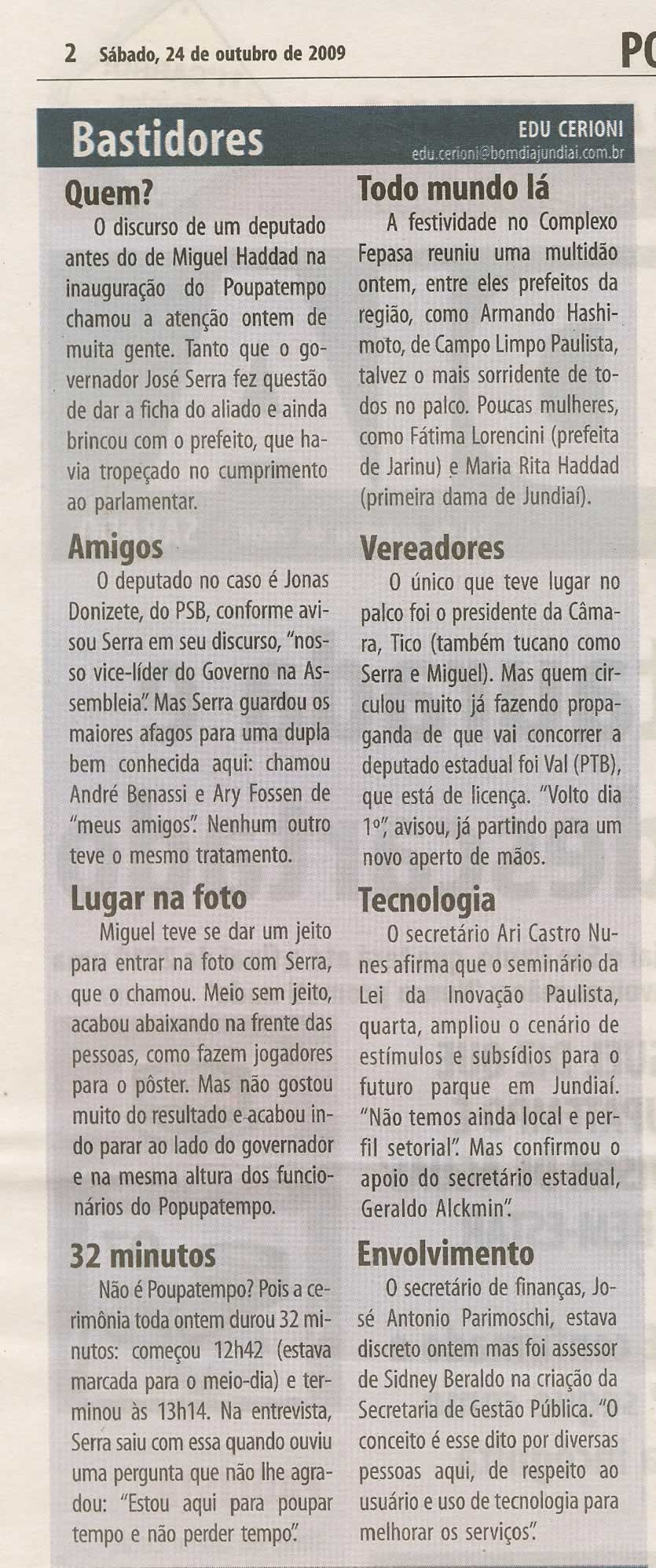 Bom Dia Jundiaí - 24/10/2009