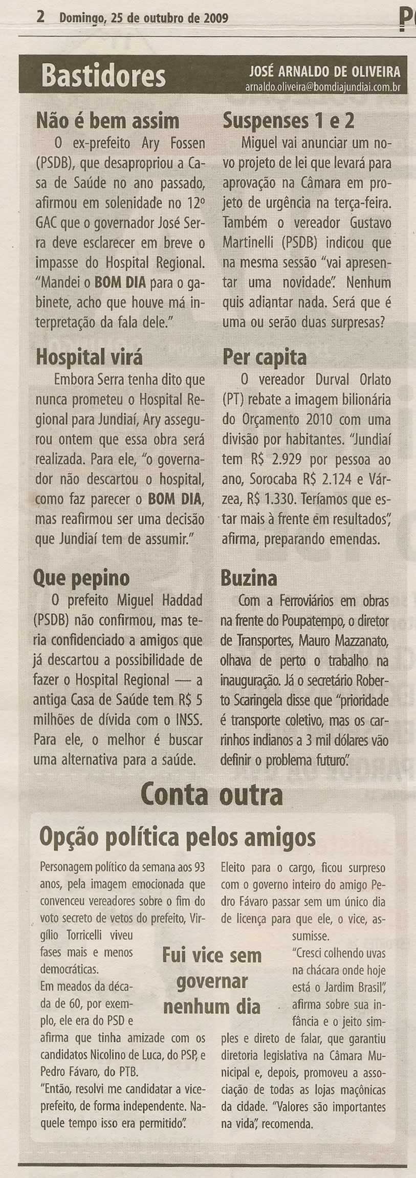 Bom Dia Jundiaí - 25/10/2009
