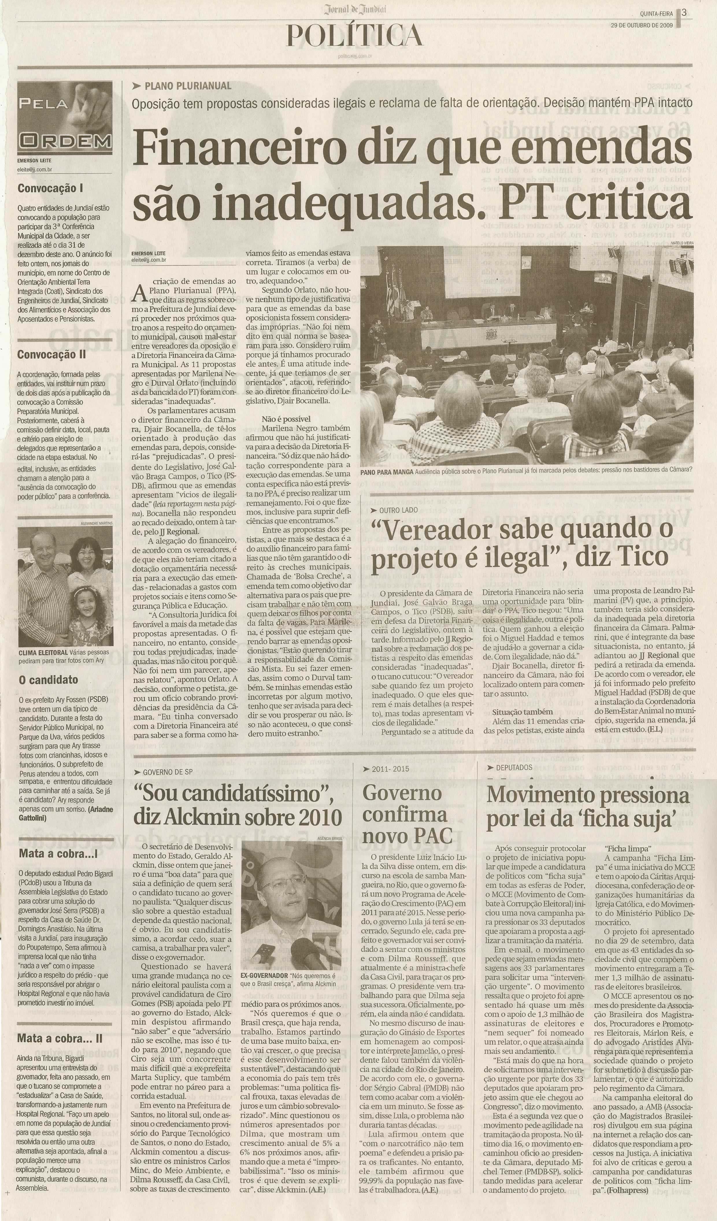 Jornal de Jundiaí - 29/10/2009