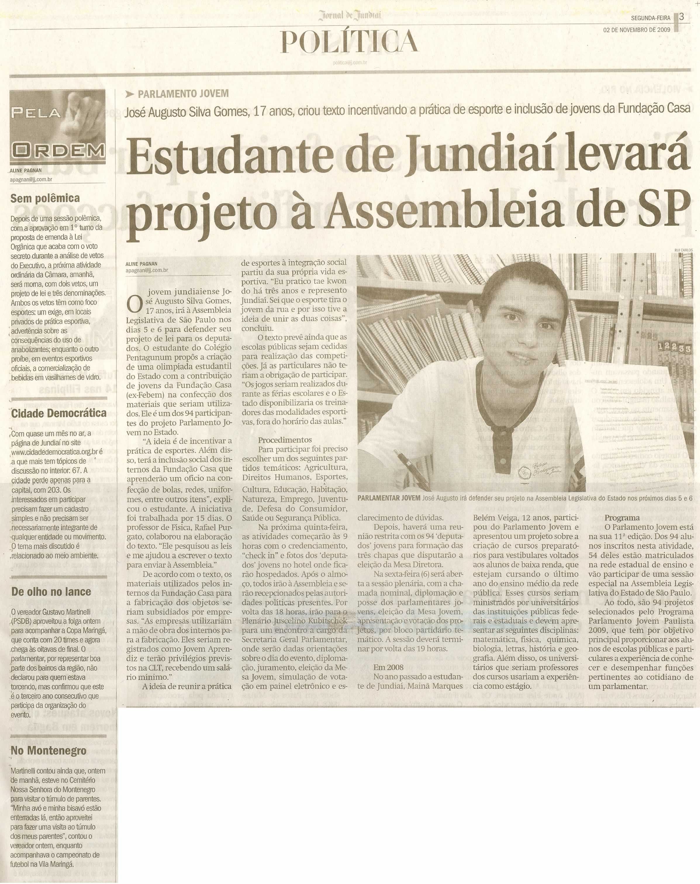 Jornal de Jundiaí - 02/11/2009