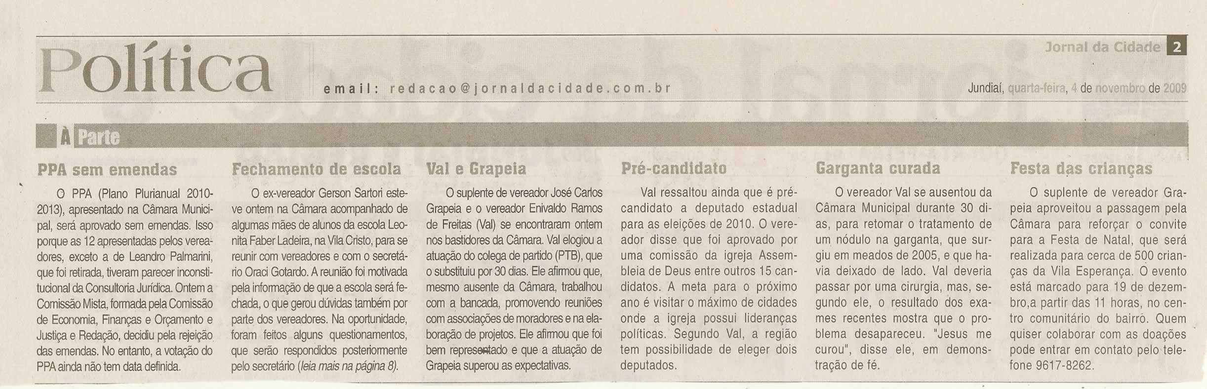 Jornal da Cidade - 04/11/2009