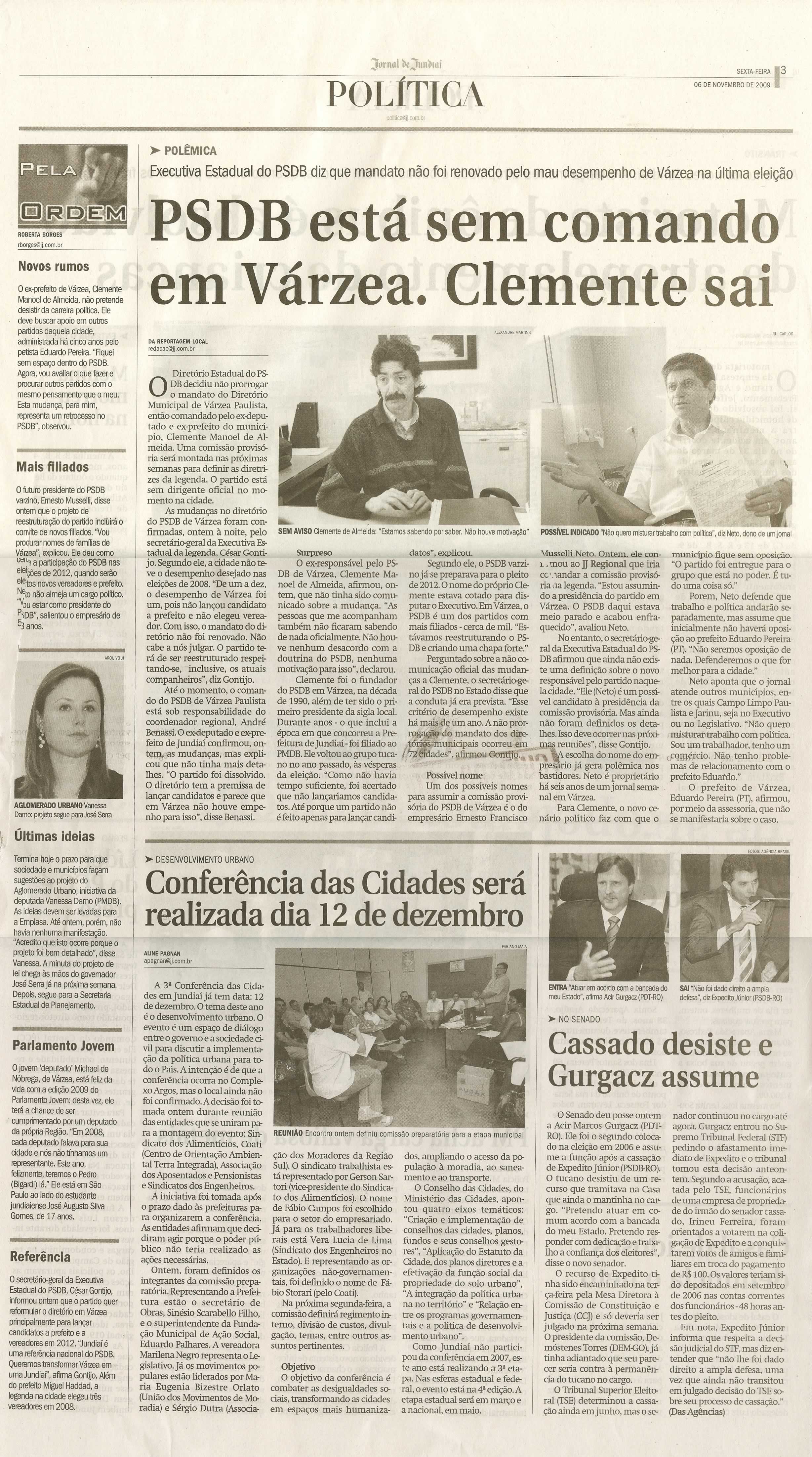 Jornal de Jundiaí - 06/11/2009