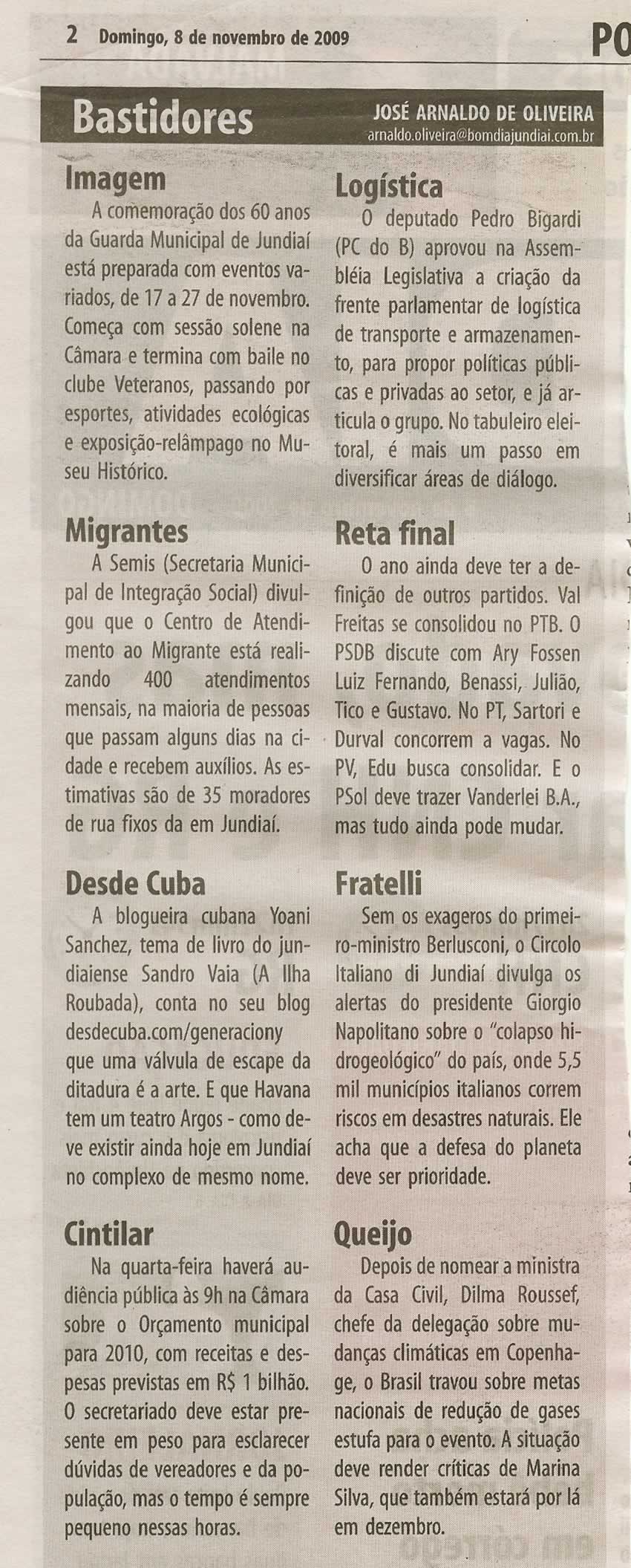 Bom Dia Jundiaí - 08/11/2009