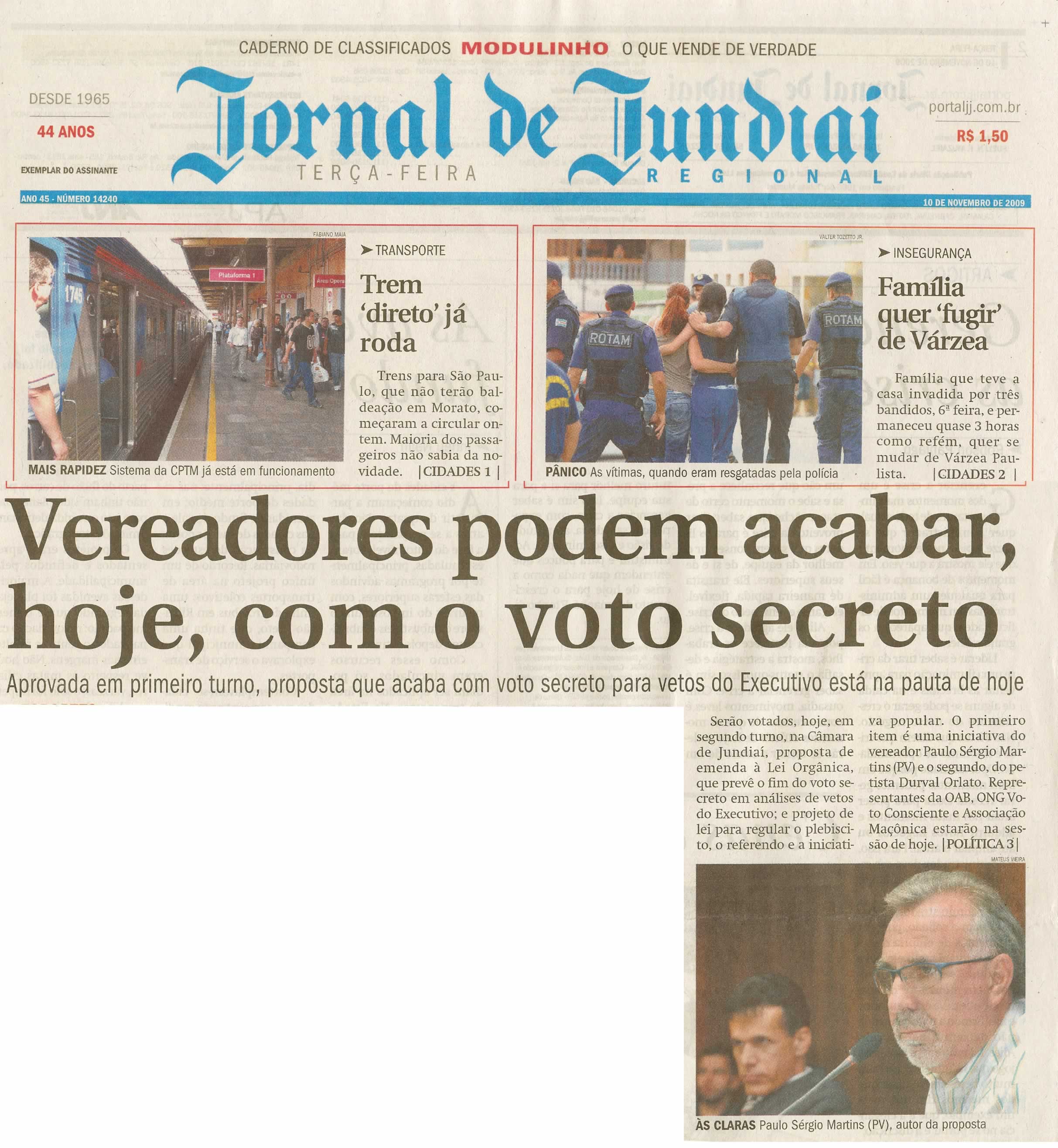 Jornal de Jundiaí - 10/11/2009