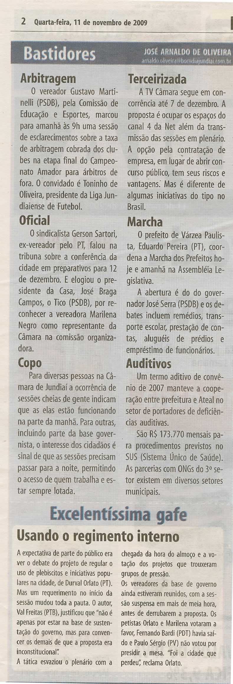 Bom Dia Jundiaí - 11/11/2009