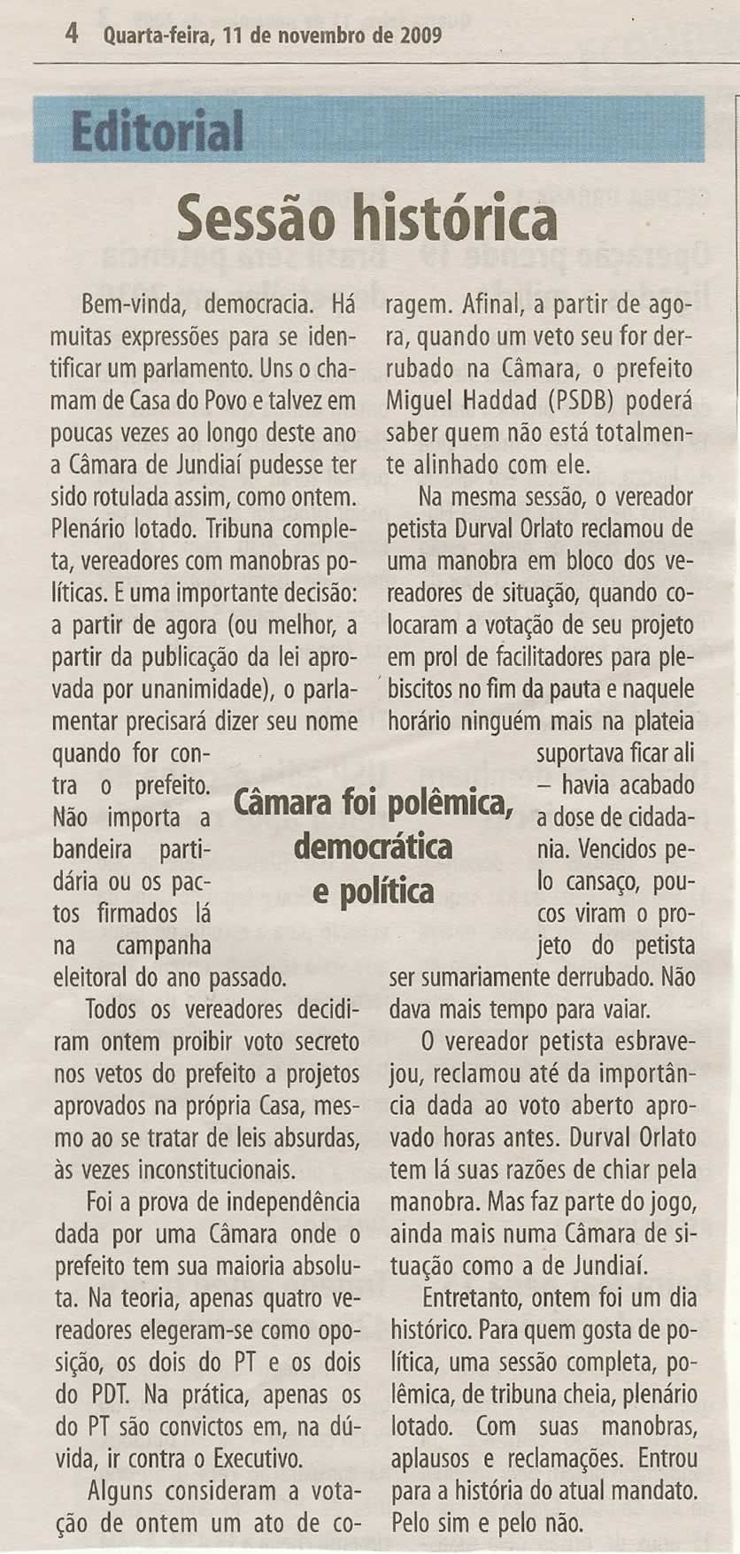 Bom Dia Jundiaí - 11/11/2009