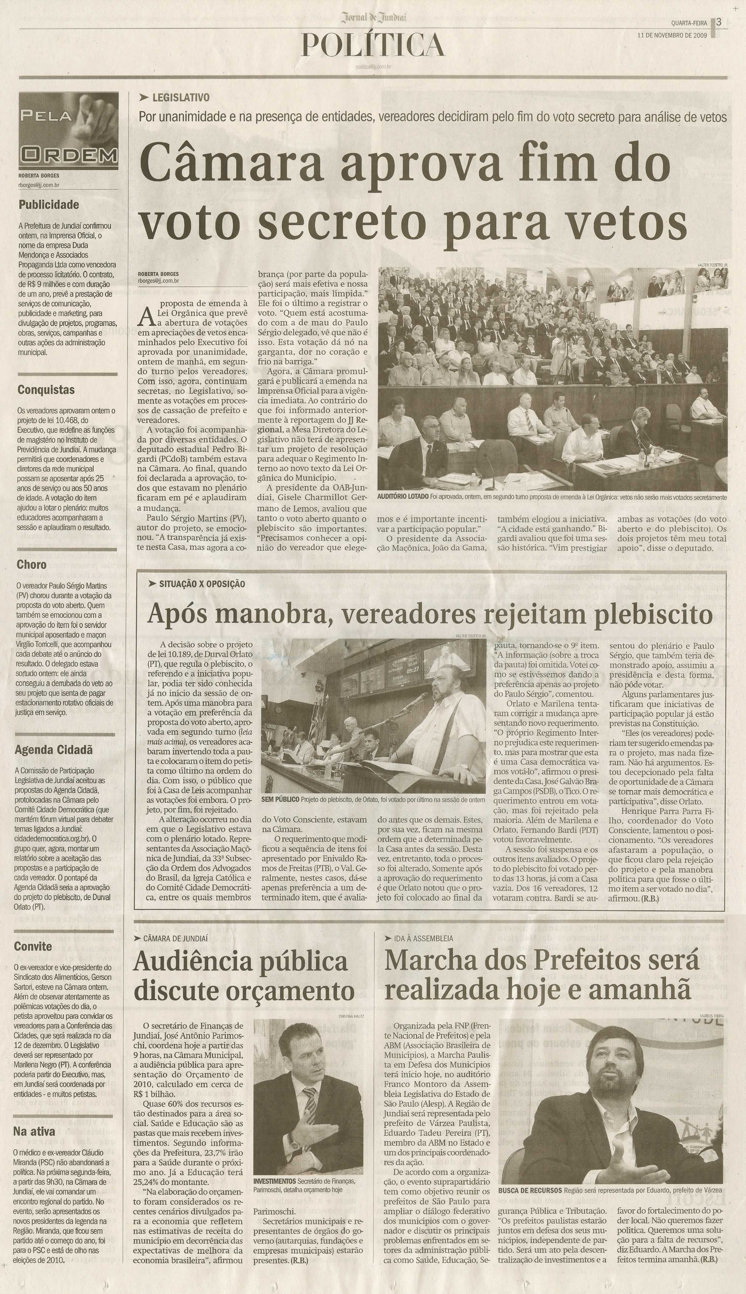 Jornal de Jundiaí - 11/11/2009