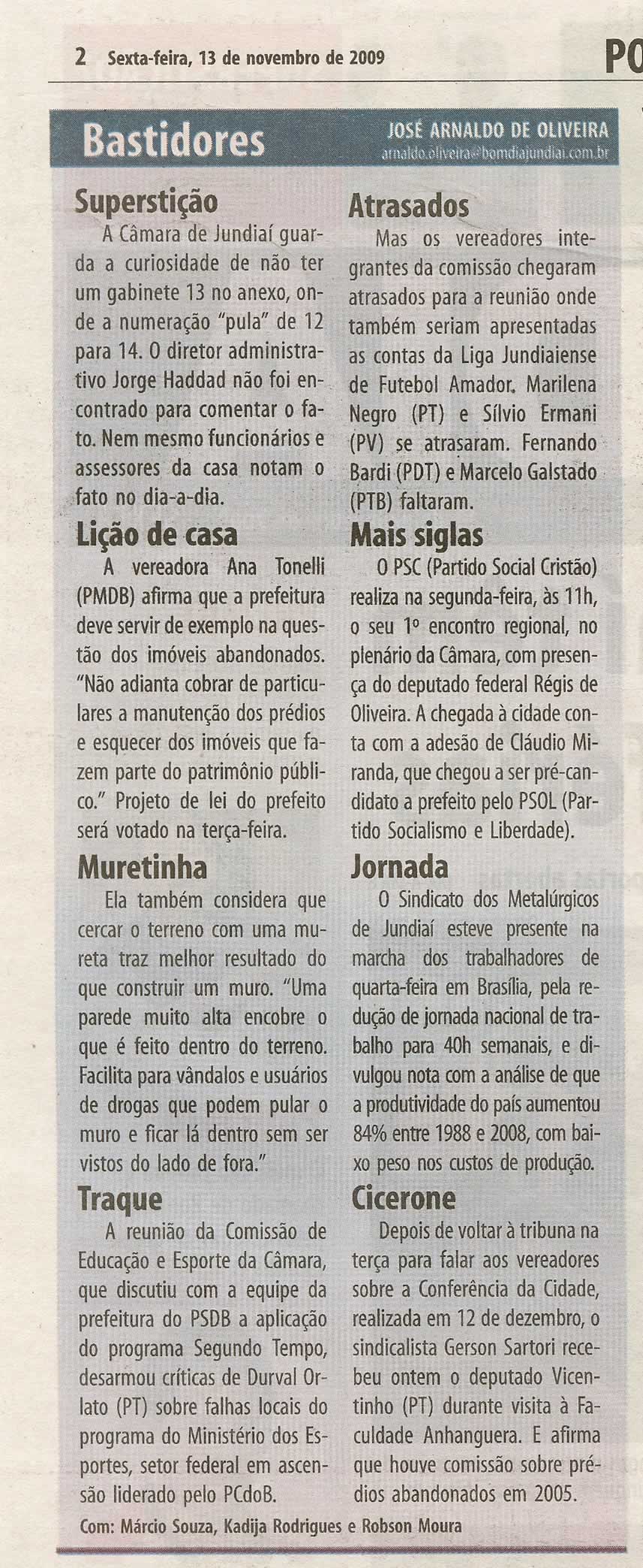 Bom Dia Jundiaí - 13/11/2009