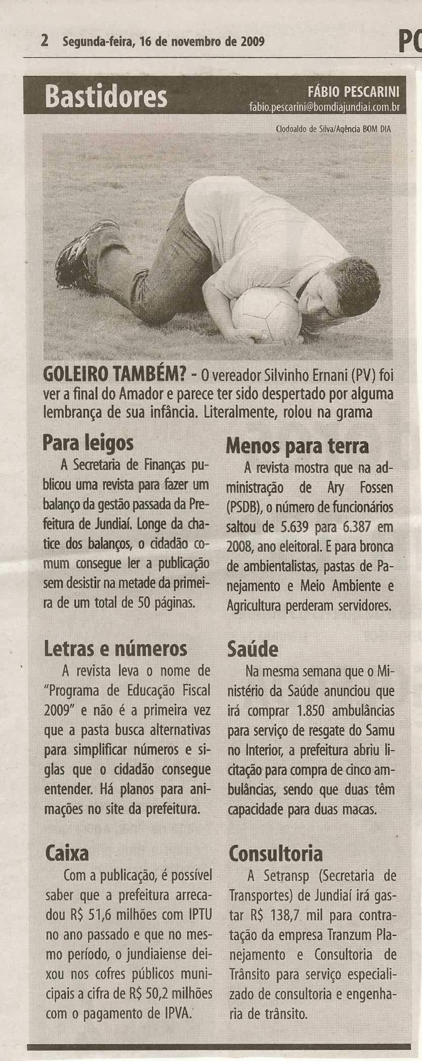 Bom Dia Jundiaí - 16/11/2009