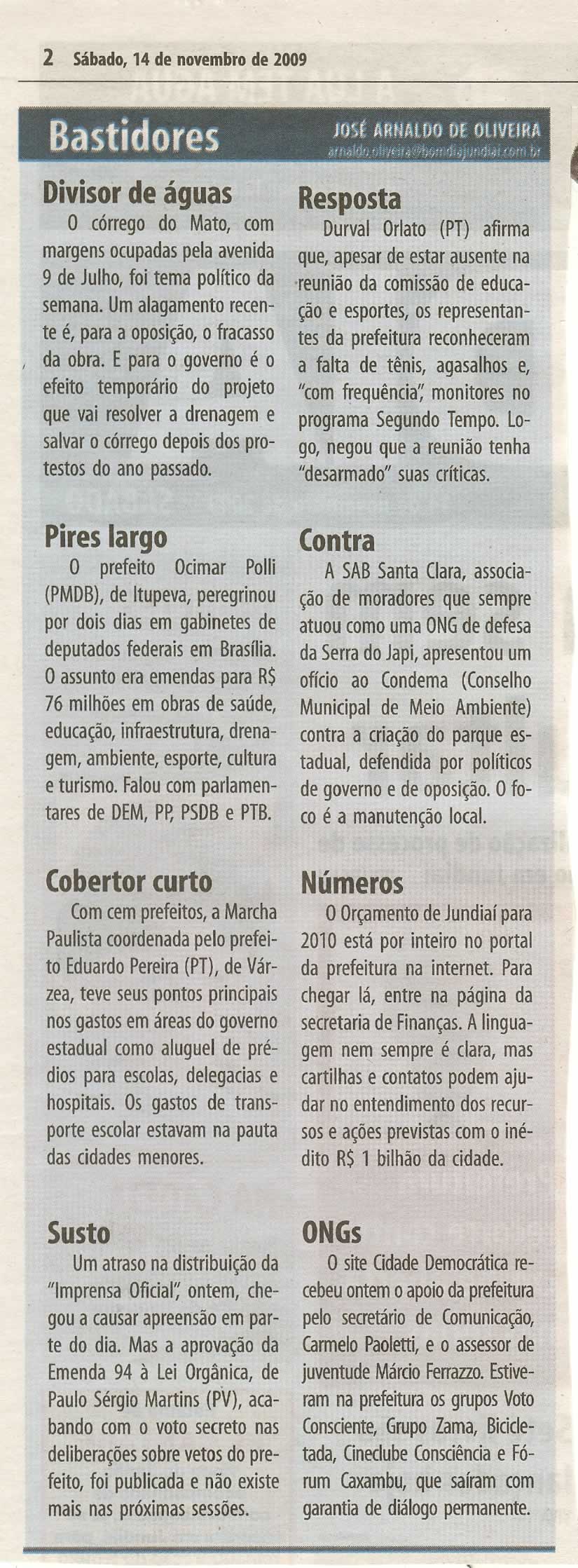 Bom Dia Jundiaí - 14/11/2009