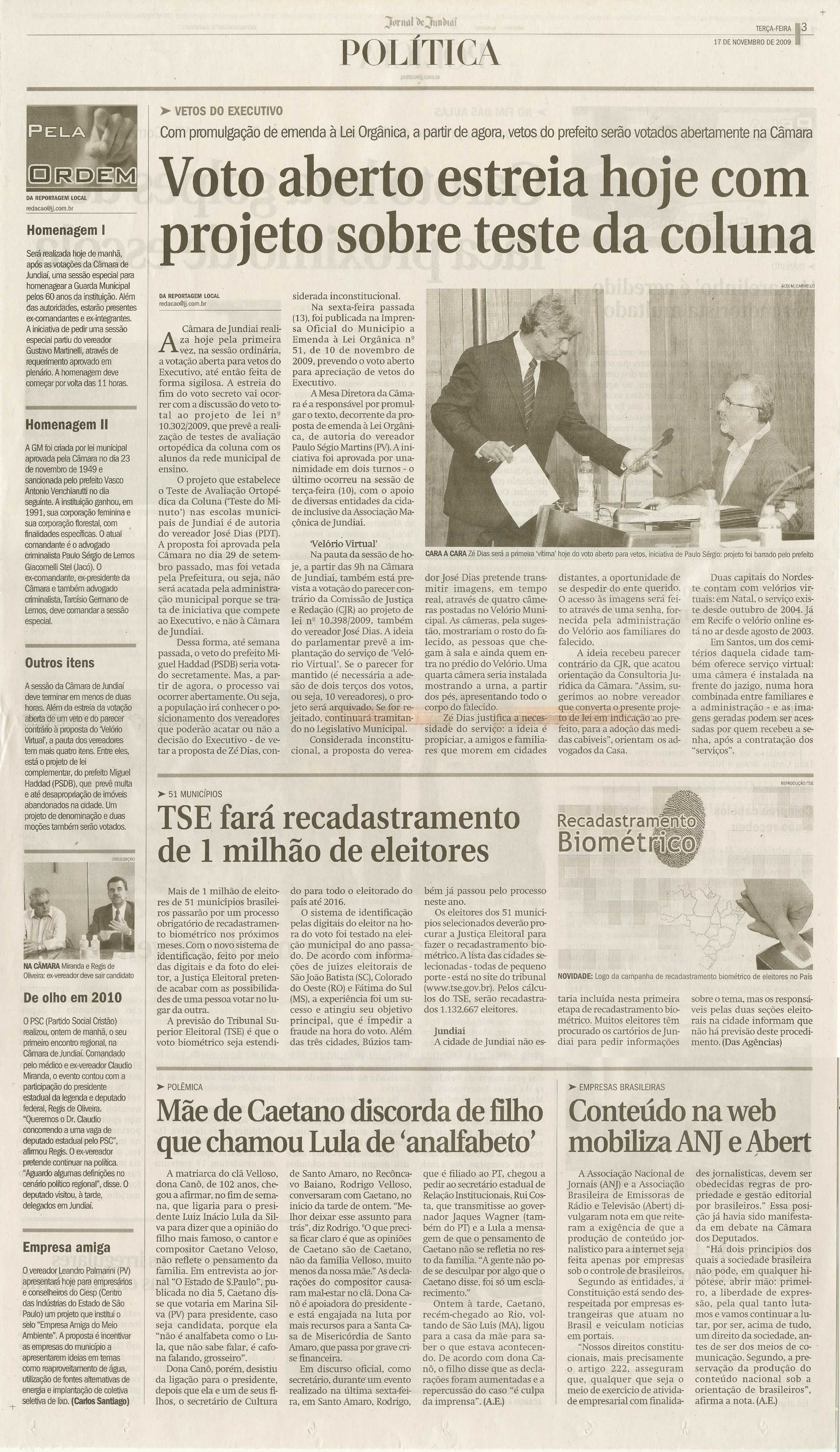 Jornal de Jundiaí - 17/11/2009