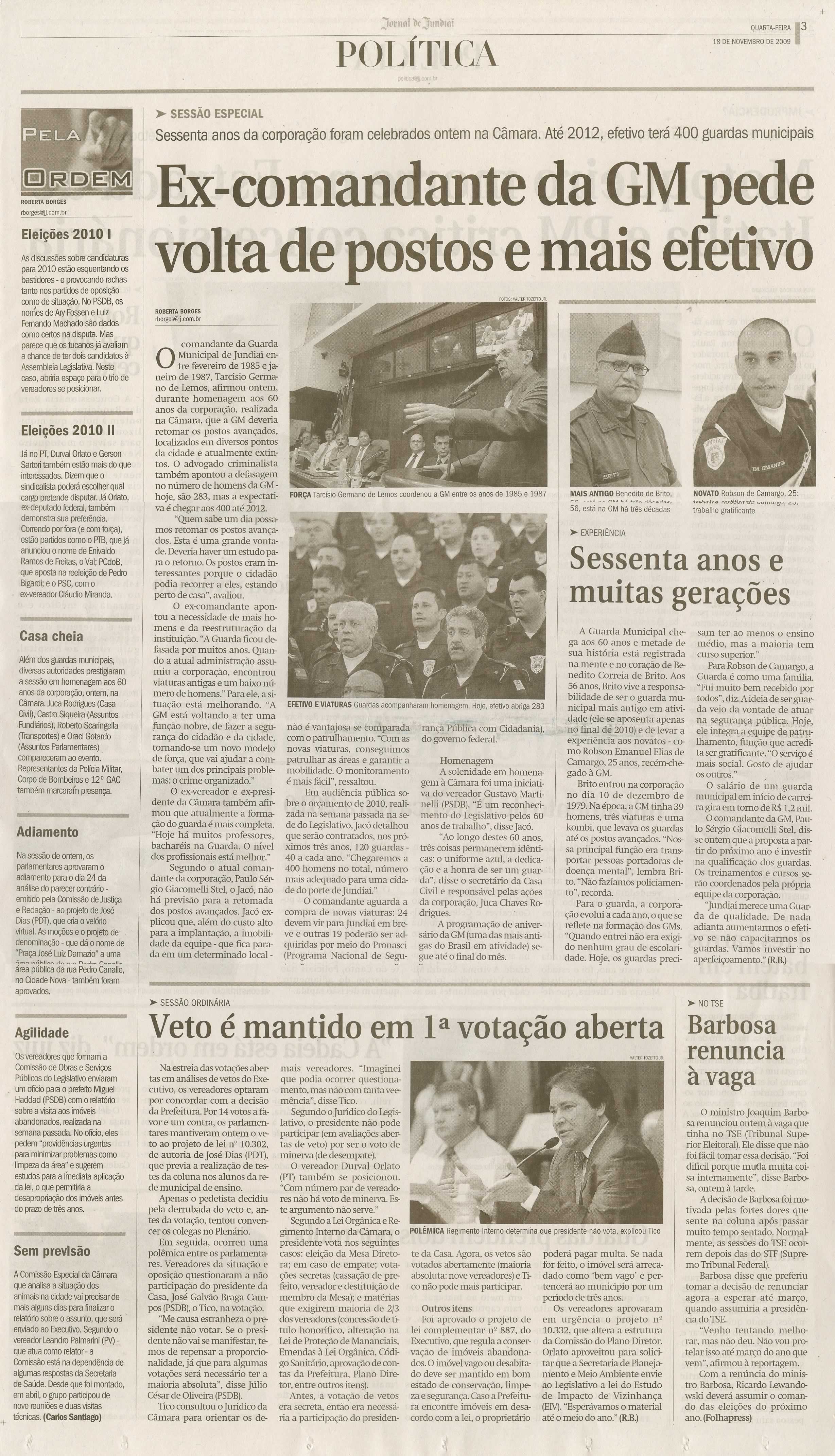 Jornal de Jundiaí - 18/11/2009