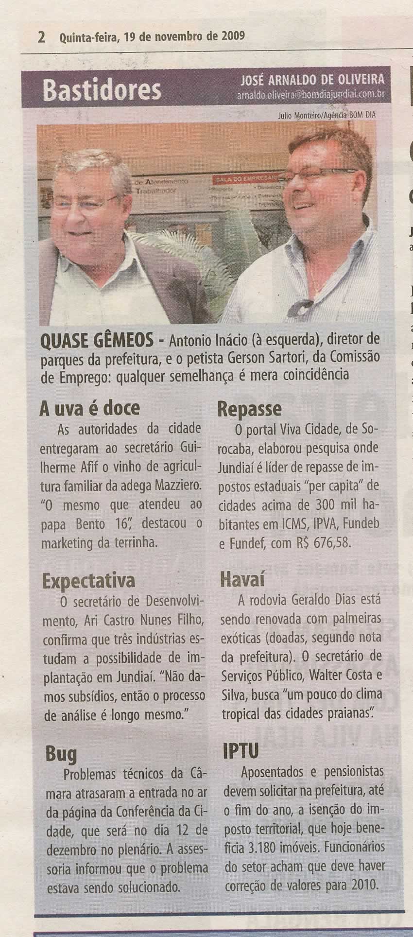 Bom Dia Jundiaí - 19/11/2009