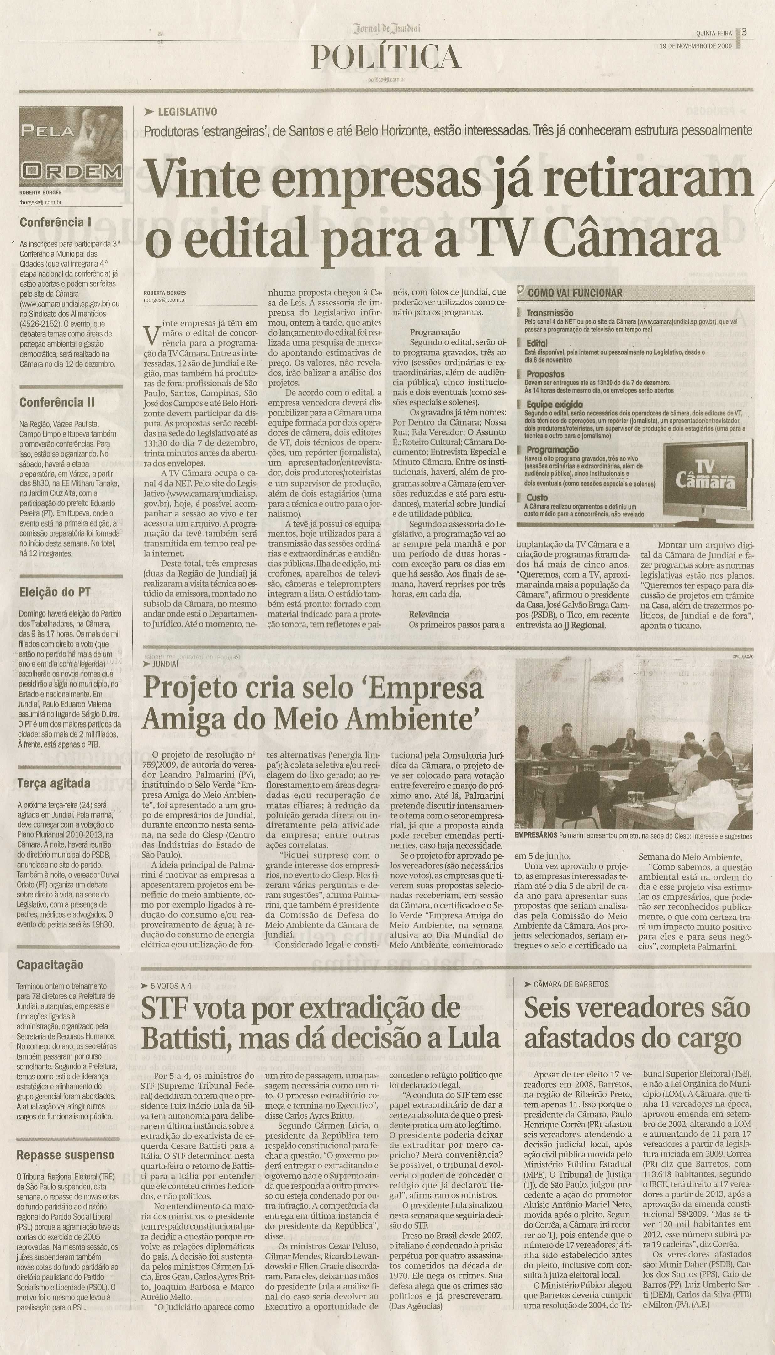 Jornal de Jundiaí - 19/11/2009