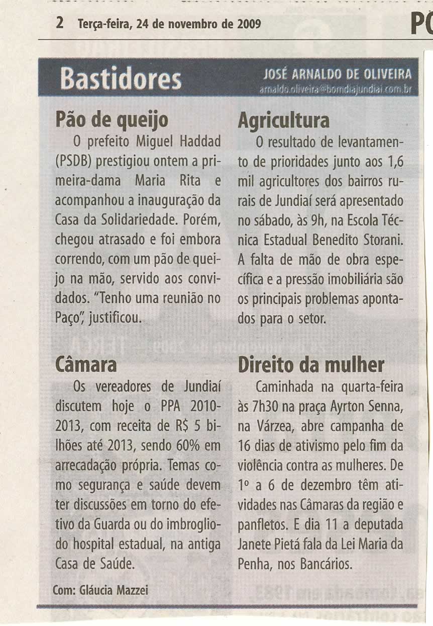 Bom Dia Jundiaí - 24/11/2009