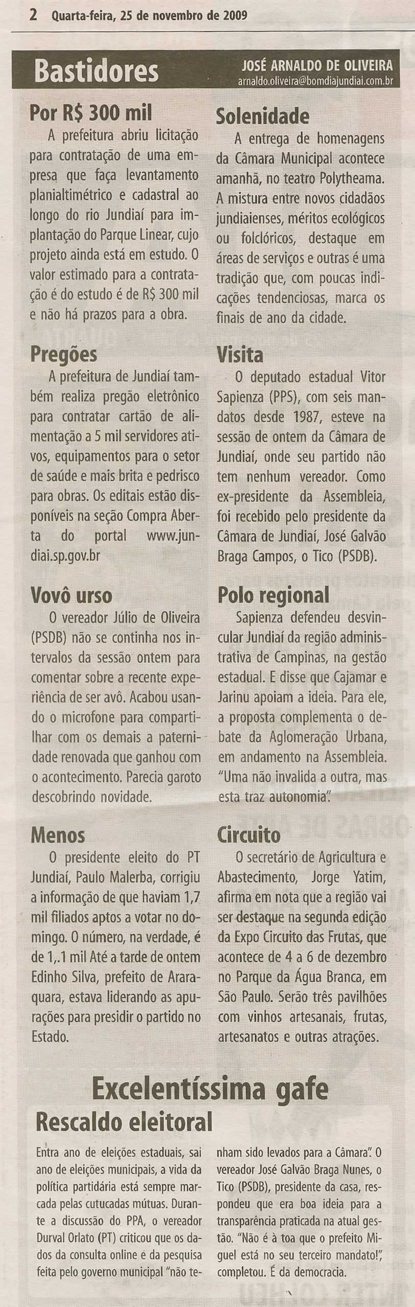 Bom Dia Jundiaí - 25/11/2009