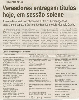 Jornal da Cidade - 26/11/2009