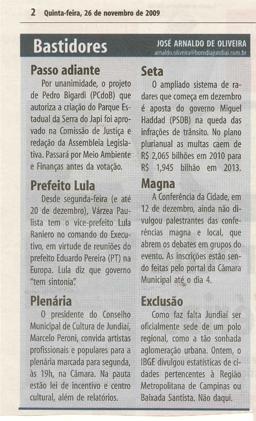 Bom Dia Jundiaí - 26/11/2009