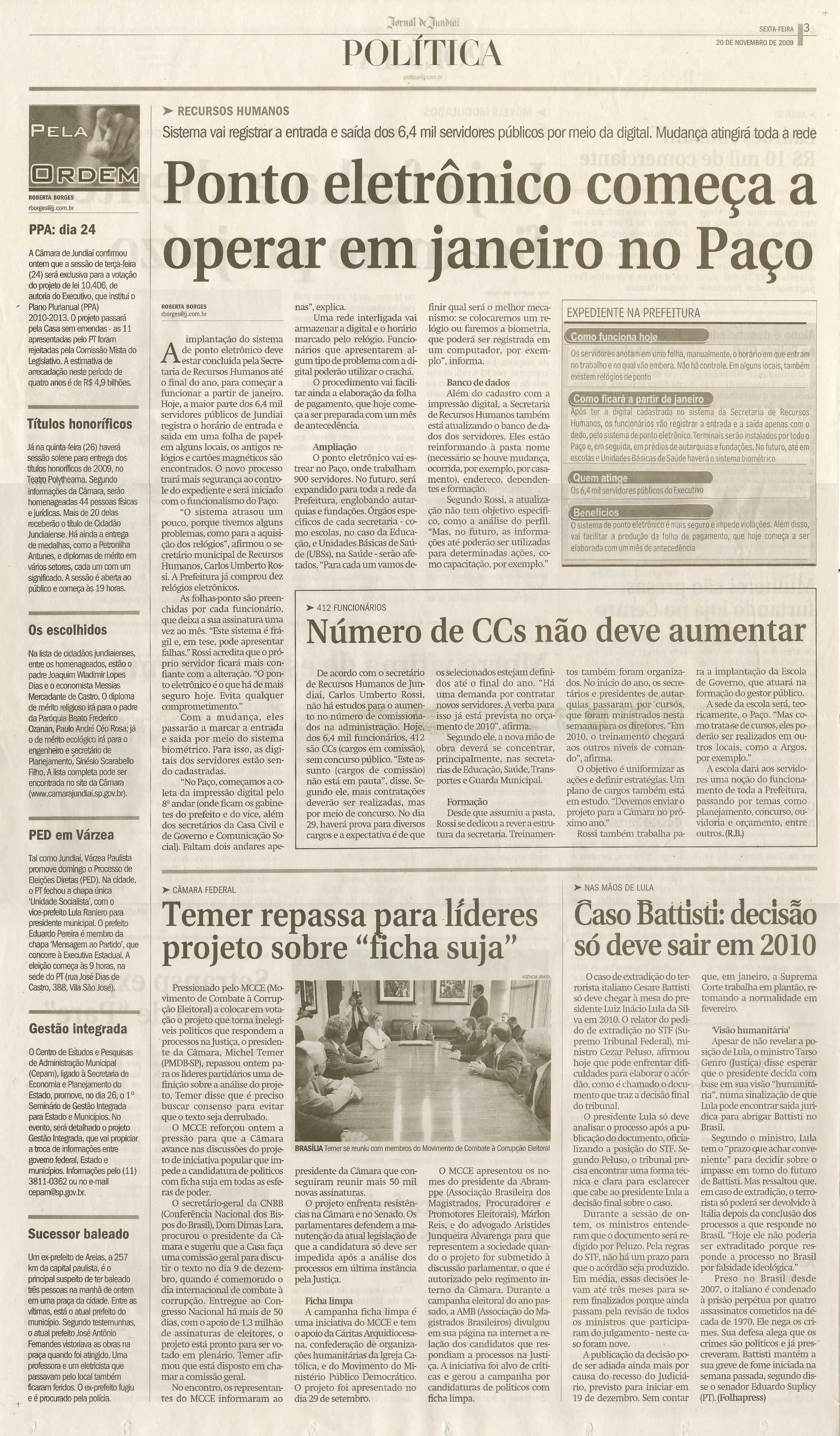 Jornal de Jundiaí - 20/11/2009