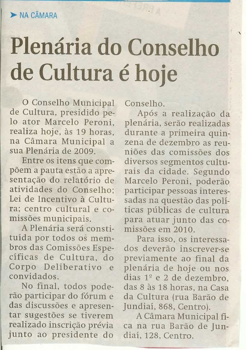 Jornal de Jundiaí - 30/11/2009