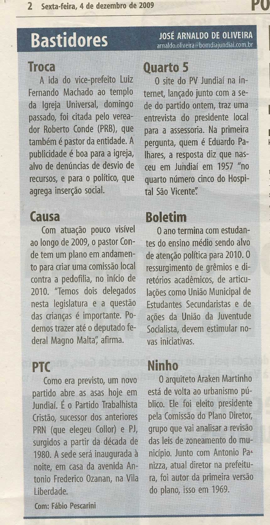 Bom Dia Jundiaí - 04/12/2009