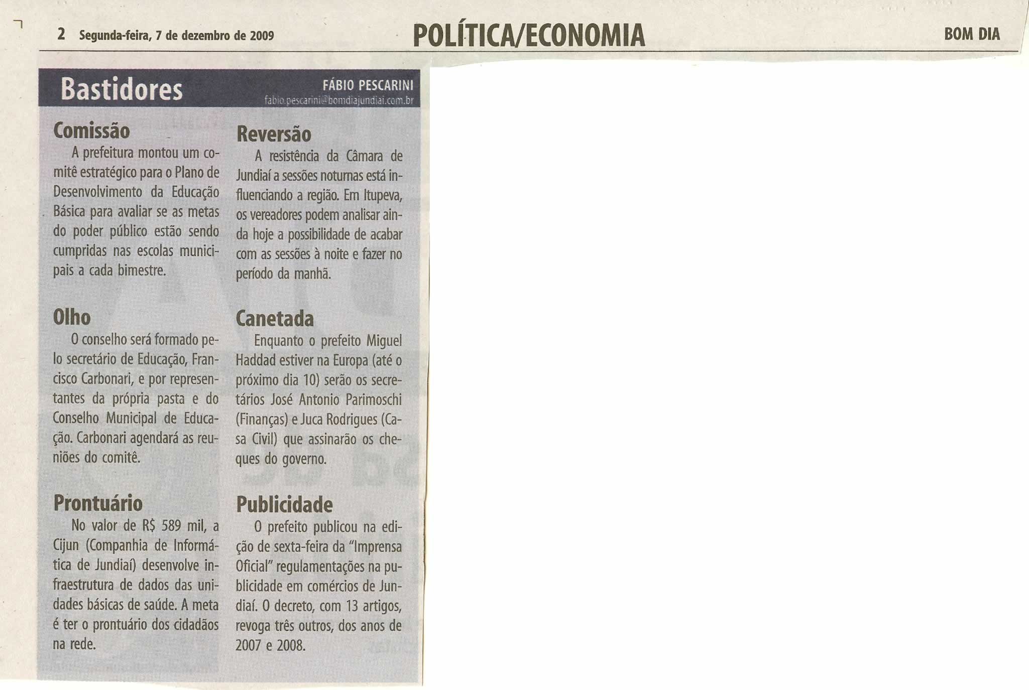 Bom Dia Jundiaí - 07/12/2009