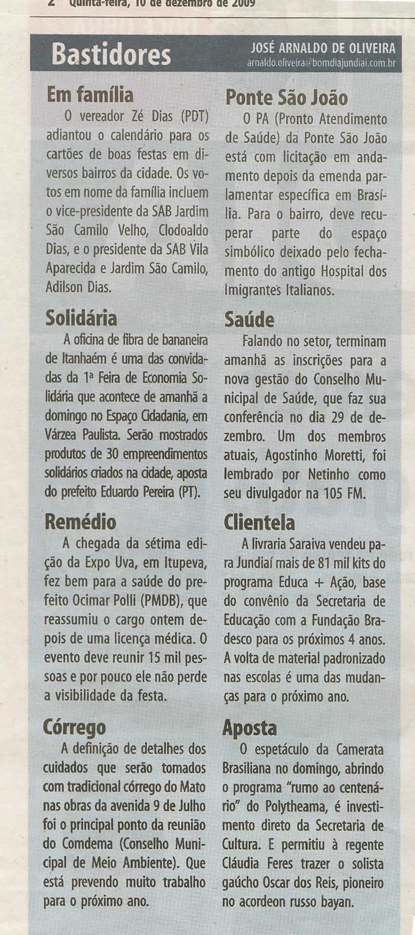 Bom Dia Jundiaí - 10/12/2009