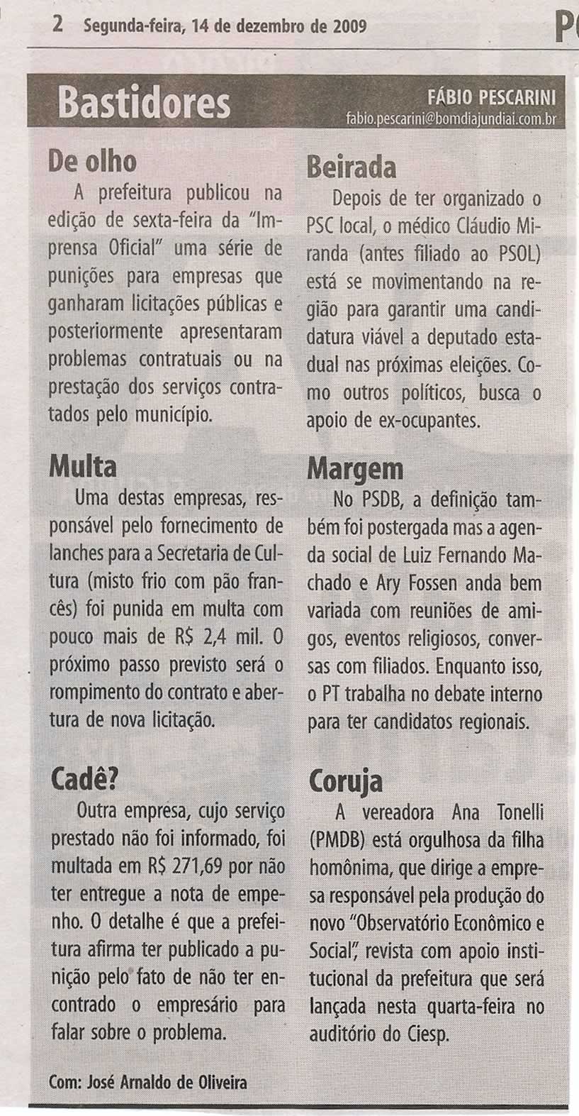 Bom Dia Jundiaí - 14/12/2009