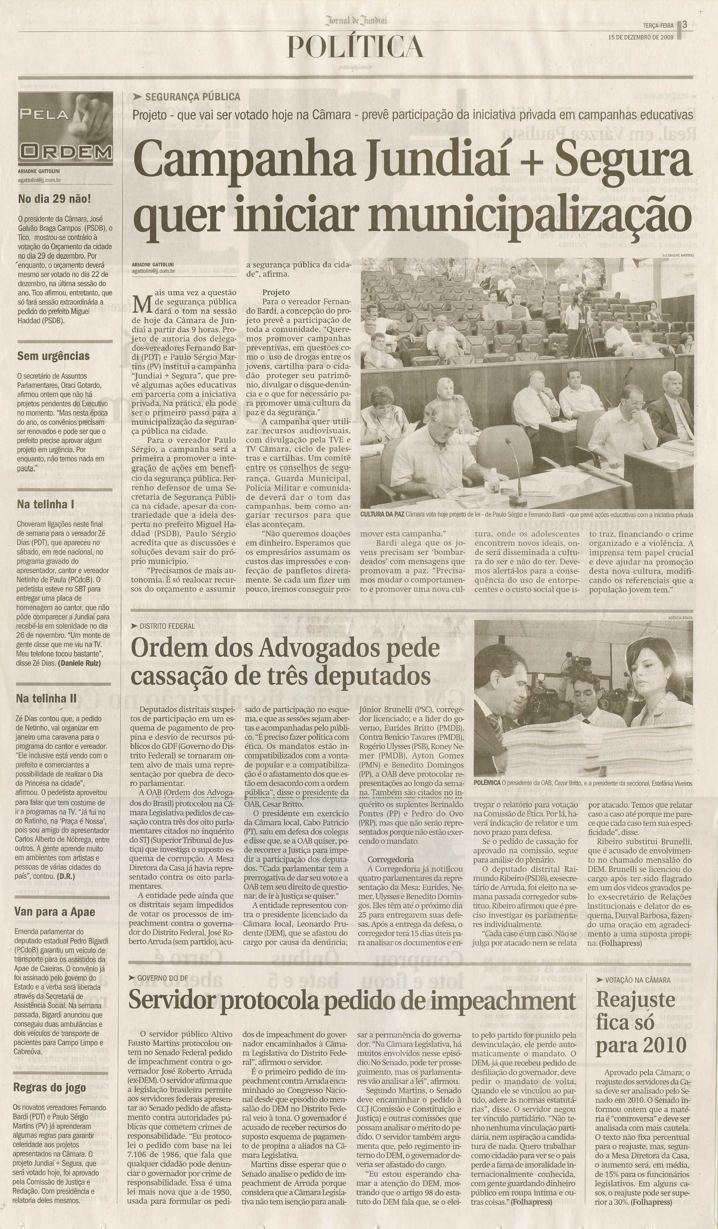 Jornal de Jundiaí - 15/12/2009